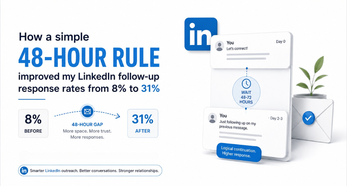How a simple 48-hour rule improved my LinkedIn follow-up response rates from 8% to 31%